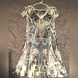 S-Twelve Rhinestone Babydoll Dress